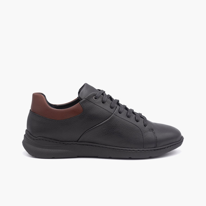 0048 Sneakers Cuir Noir