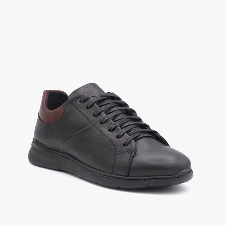 0048 Sneakers Cuir Noir