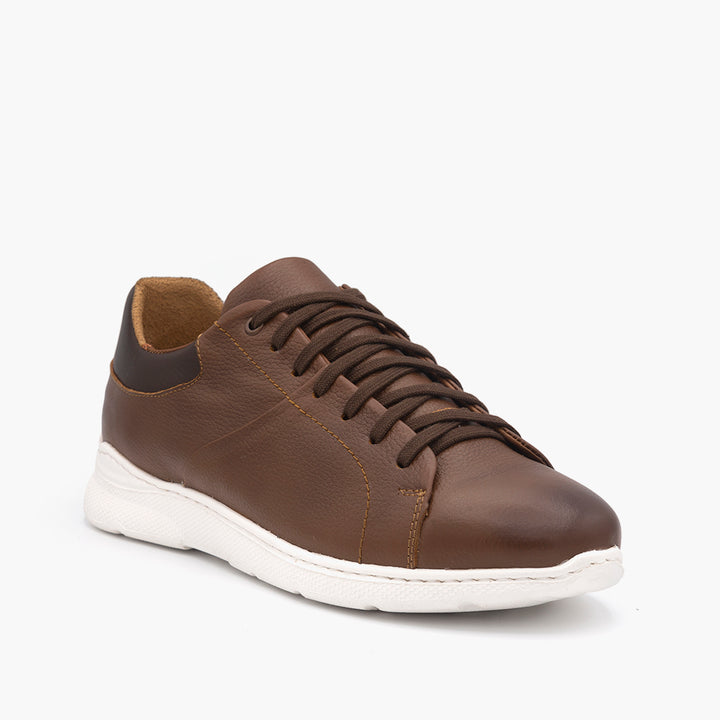 0048 Sneakers Cuir Tabac