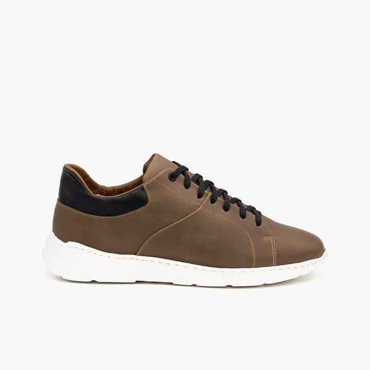 0048 Sneakers Cuir Taupe