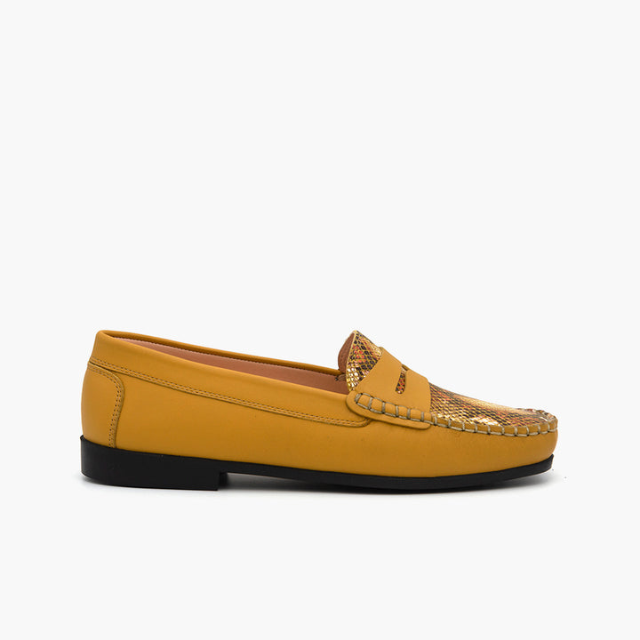 M010 Mocassin Cuir Jaune