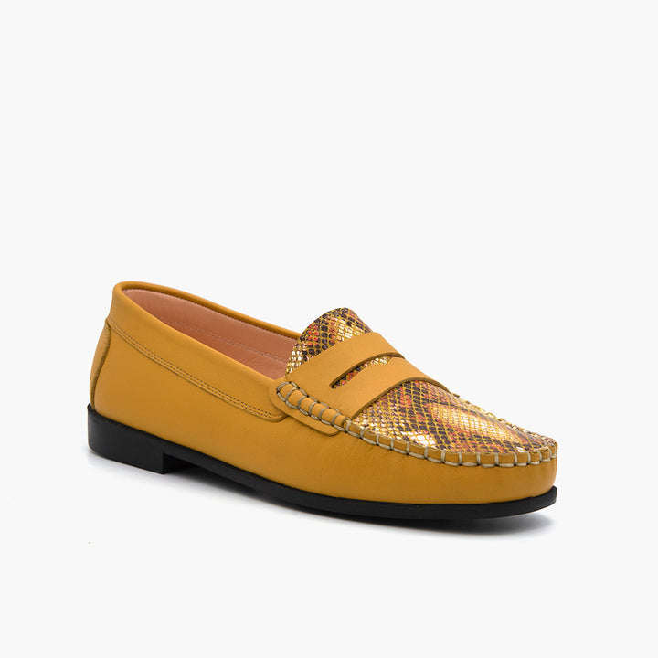 M010 Mocassin Cuir Jaune