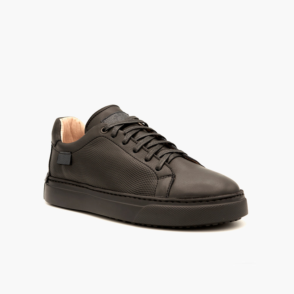 018 Baskets Cuir Noir