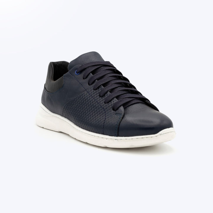 021 Baskets Cuir Bleu