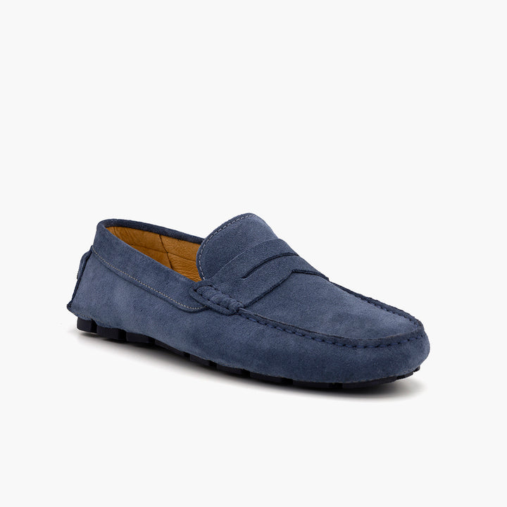 104 Mocassin Daim Bleu pétrole