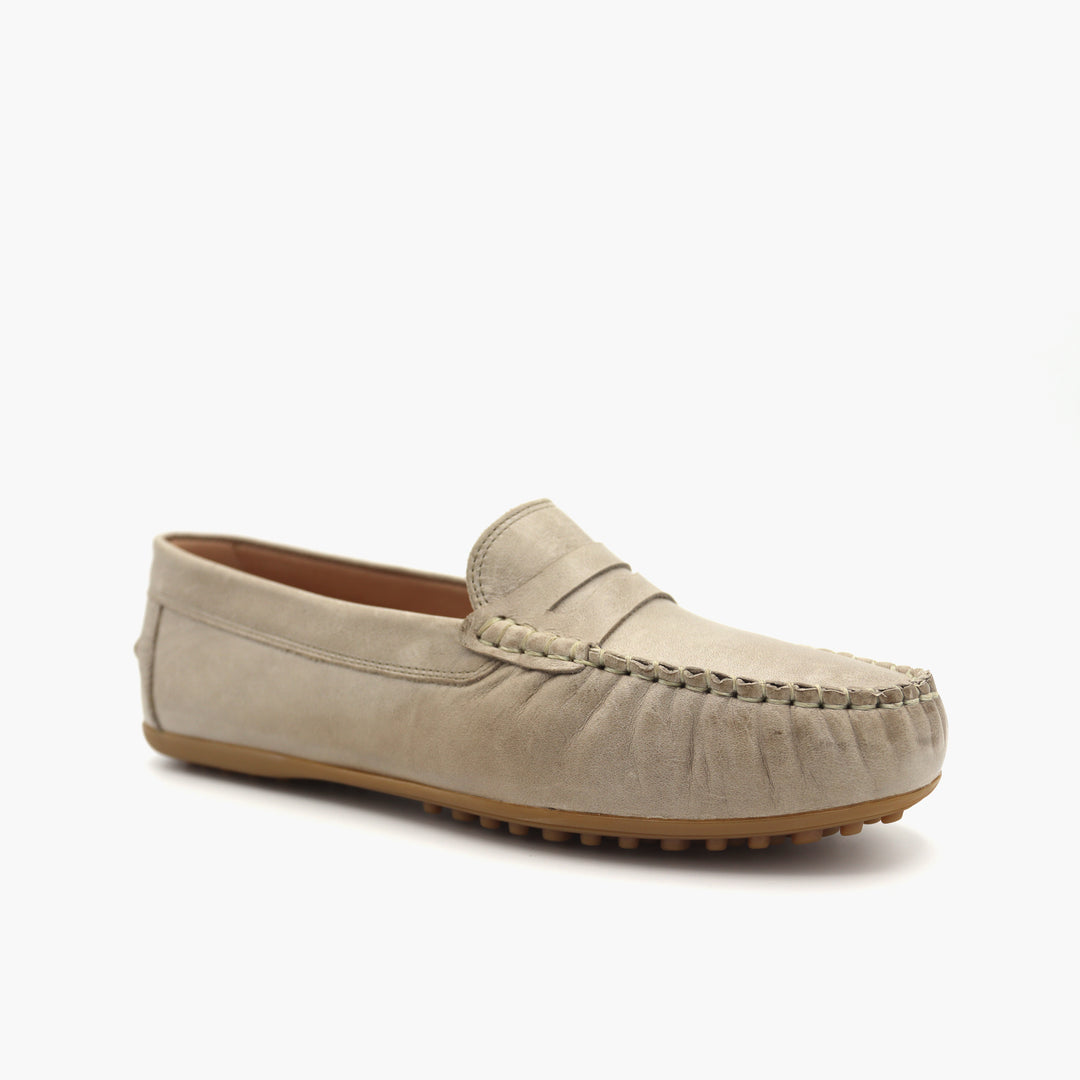 M03 Mocassin Daim Beige