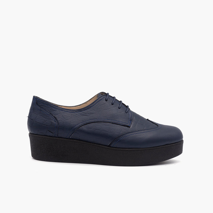 372 Chaussure Cuir Bleu