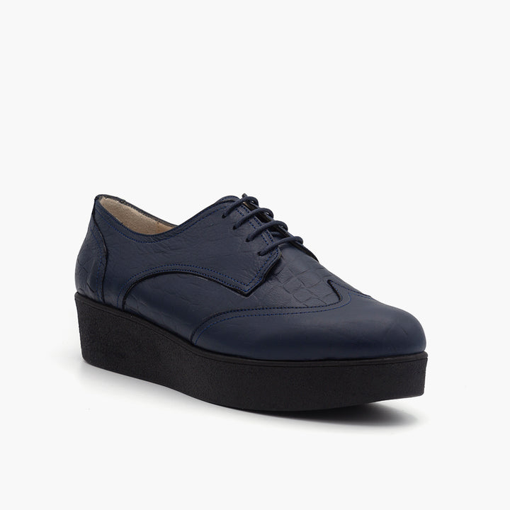 372 Chaussure Cuir Bleu