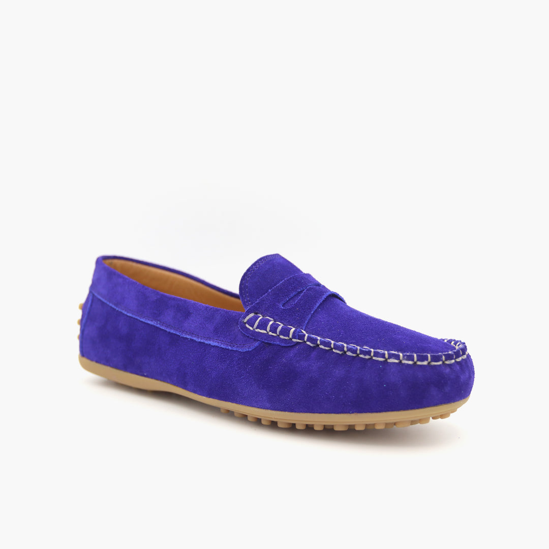 M03 Mocassin Daim Bleu Roi &