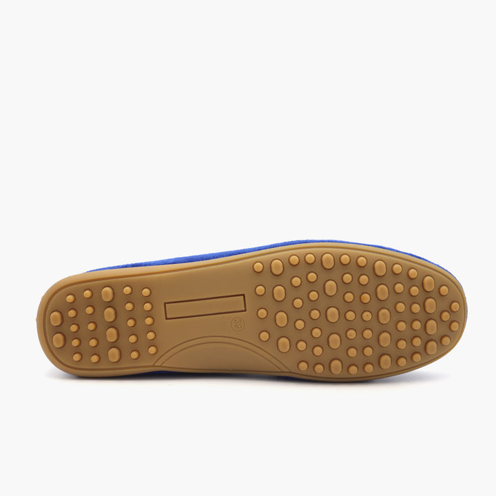 M03 Mocassin Daim Bleu Roi