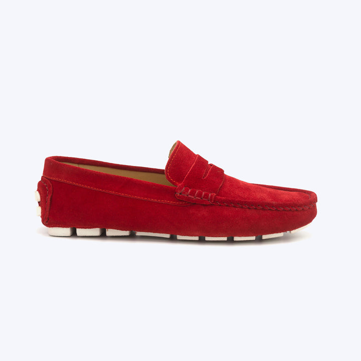 104 Mocassin Daim Rouge