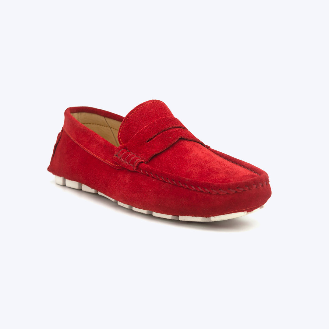 104 Mocassin Daim Rouge