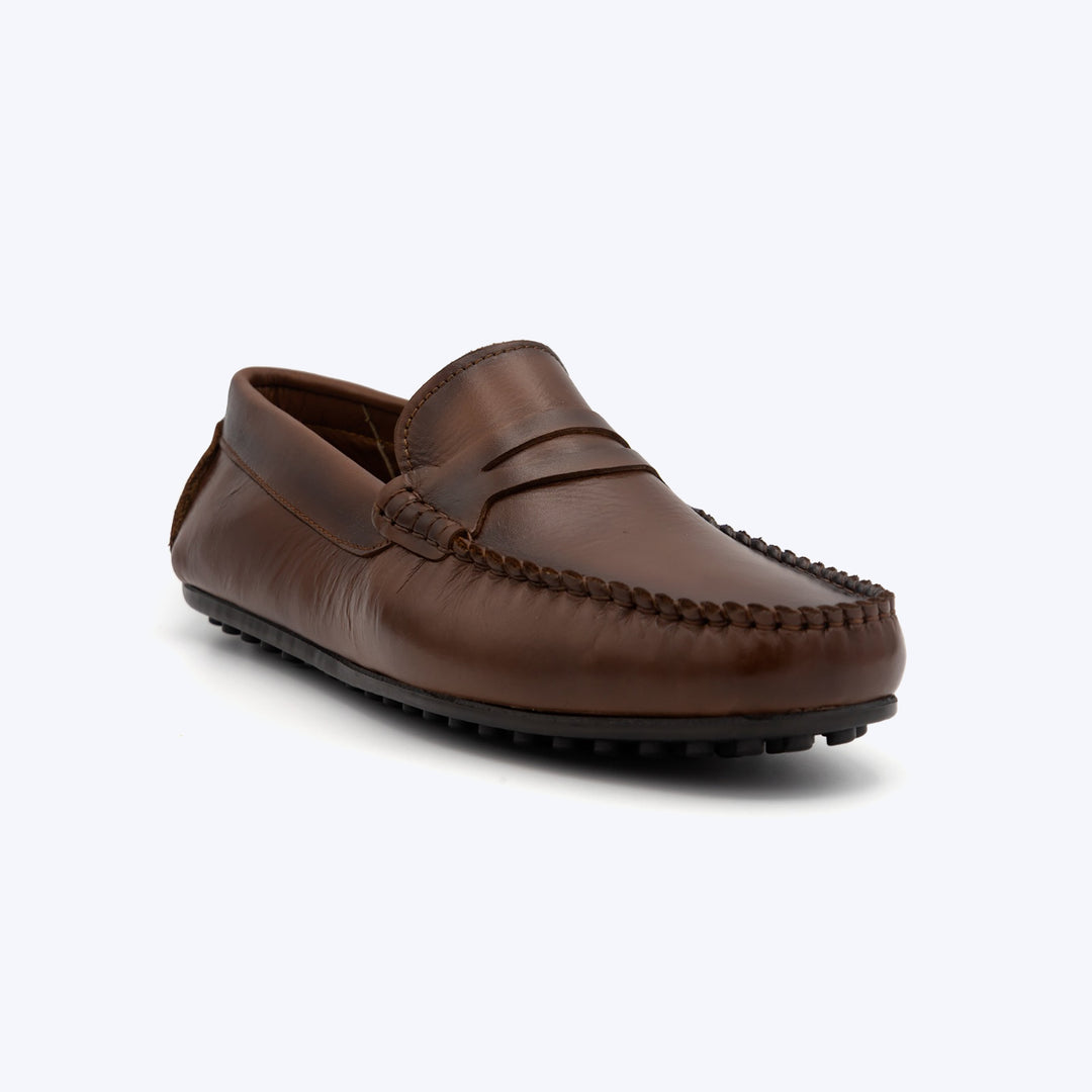 100 Mocassin Cuir Marron