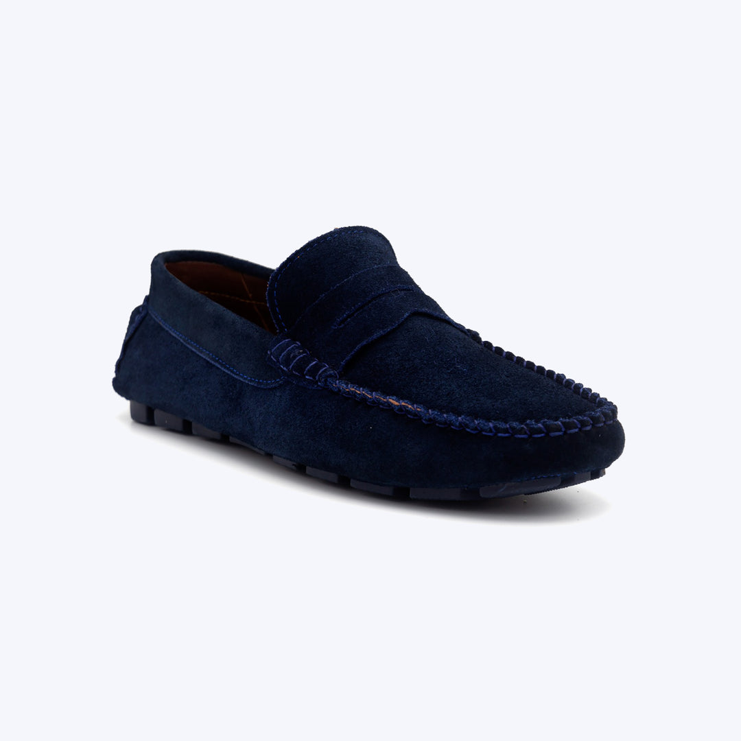 104 Mocassin Daim Bleu Marine