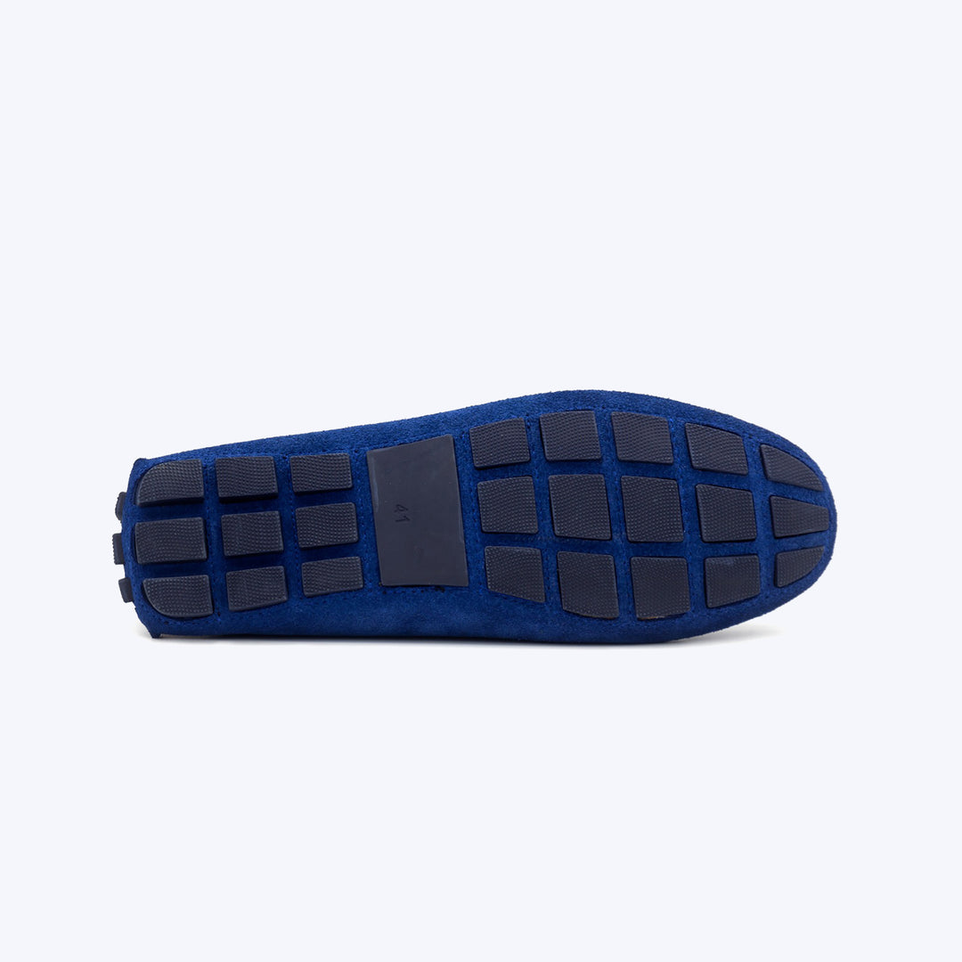 104 Mocassin Daim Bleu