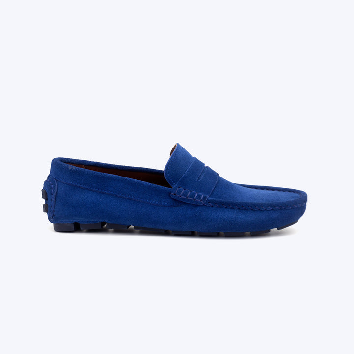 104 Mocassin Daim Bleu