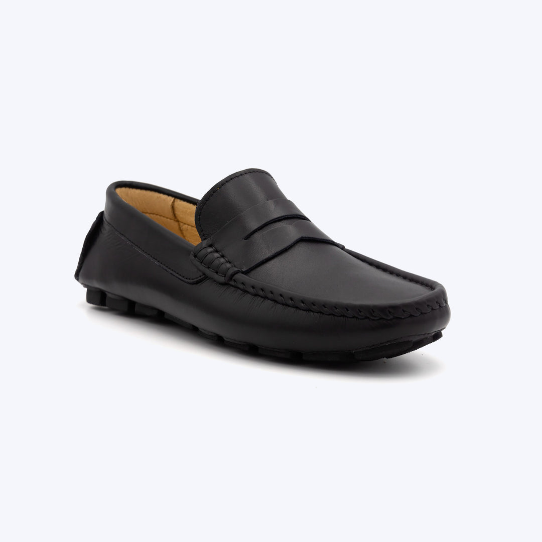 194 Mocassin Cuir Noir