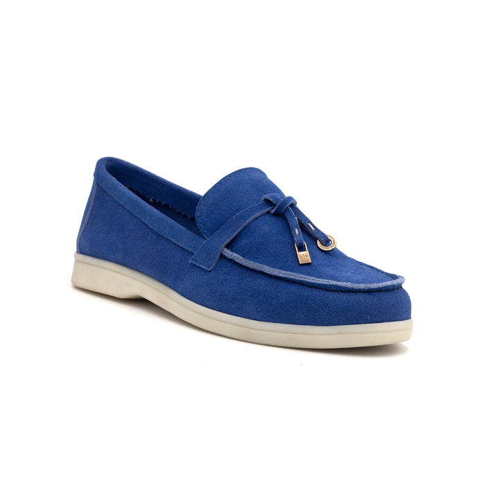 R133 Mocassin Daim Azur