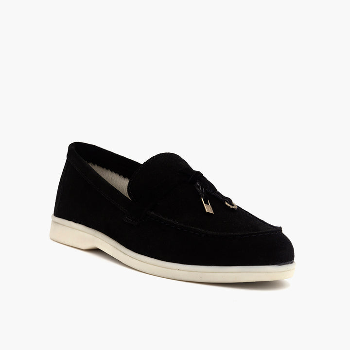 R133 Mocassin Daim Noir